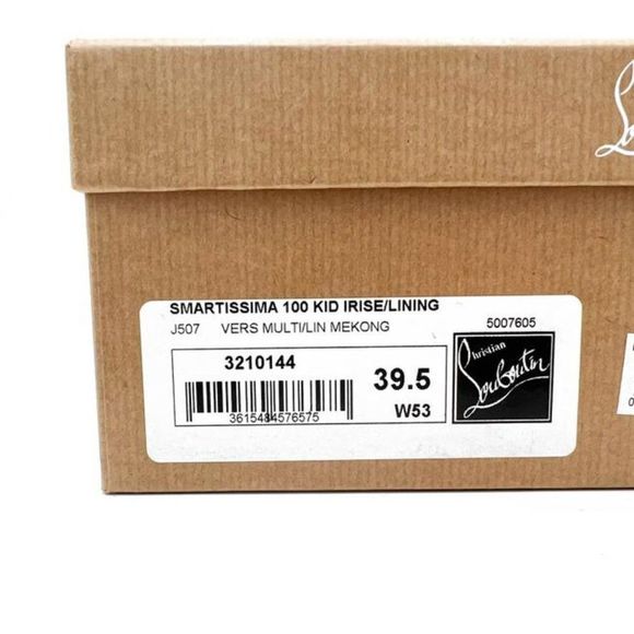 Christian Louboutin White Smartissima 100 Suede-trimmed Leather Sandals - Picture 12 of 12